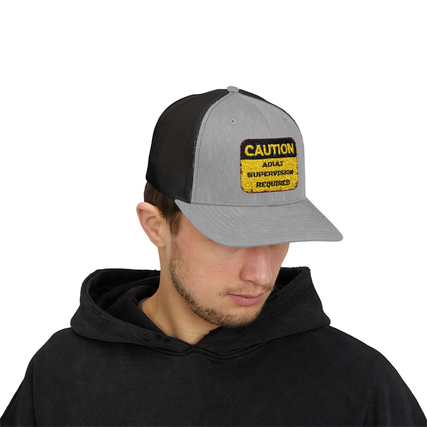 Caution Adult Supervision Required Snapback Trucker Cap