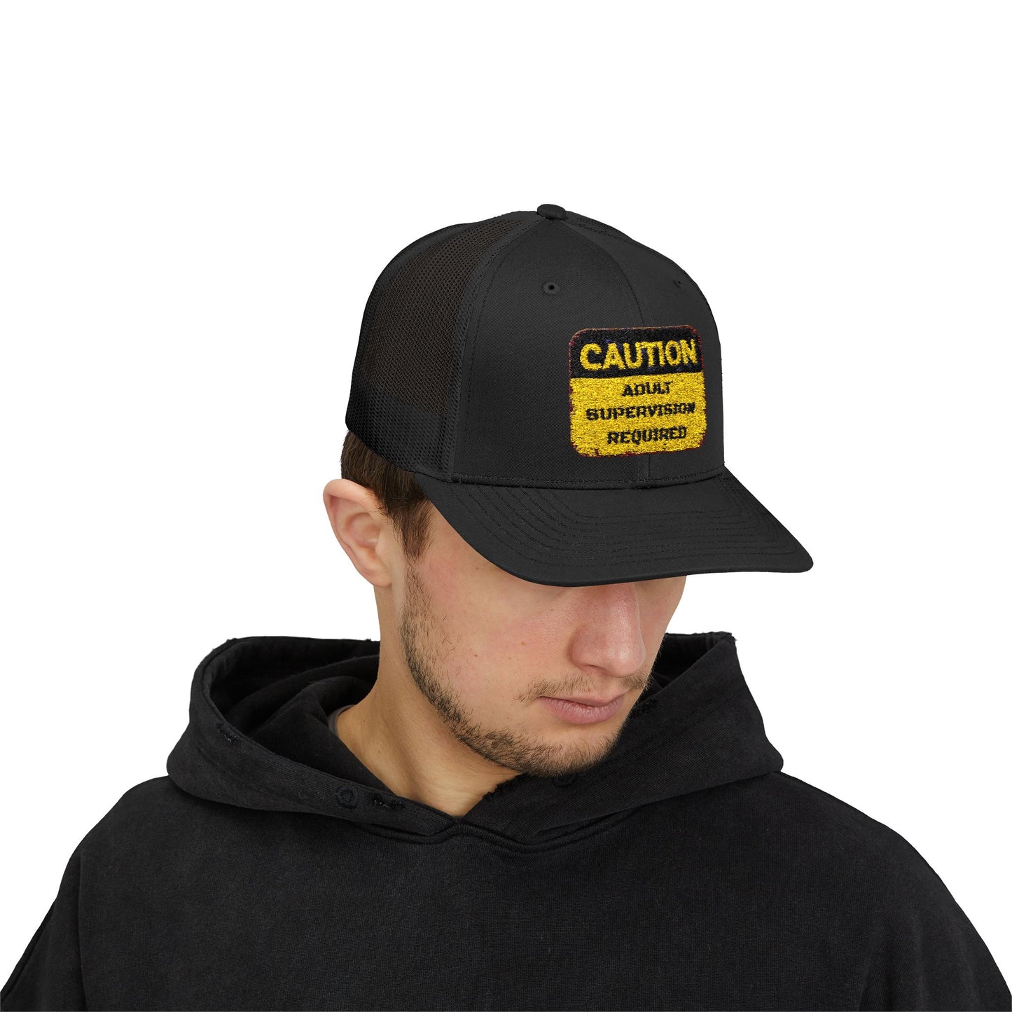 Caution Adult Supervision Required Snapback Trucker Cap