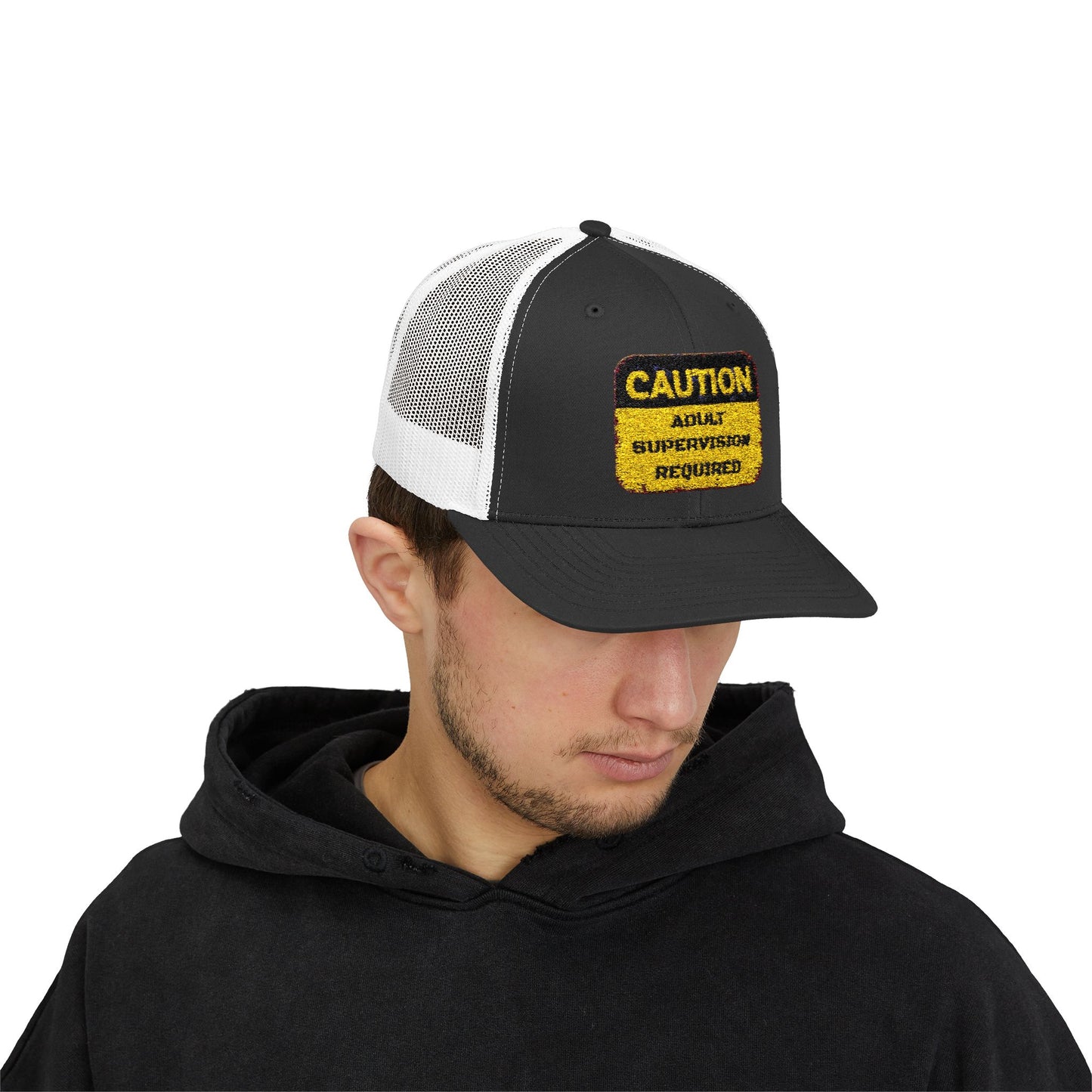 Caution Adult Supervision Required Snapback Trucker Cap
