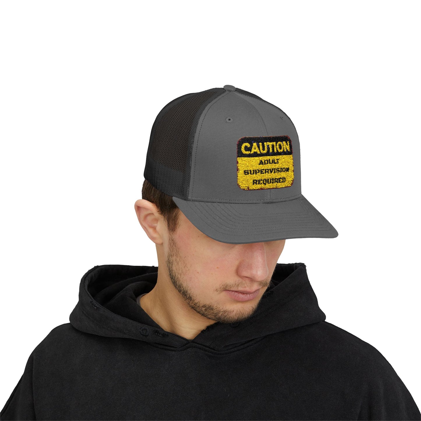 Caution Adult Supervision Required Snapback Trucker Cap