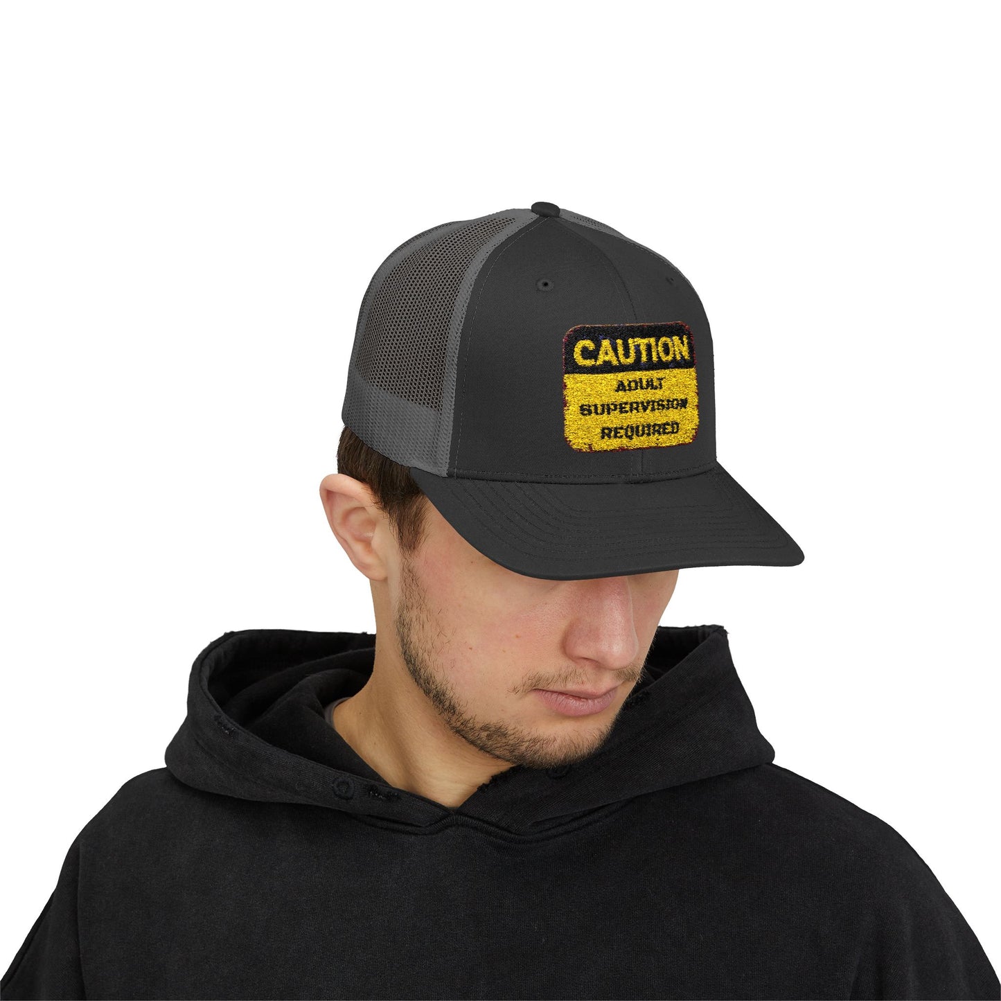 Caution Adult Supervision Required Snapback Trucker Cap
